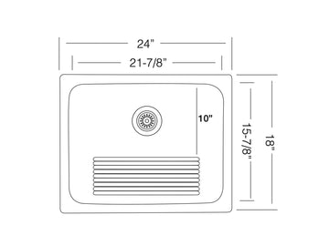 24 inch Stainless Steel Dualmount Single Bowl Utility Laundry Sink - Utility D24 - Sink Depot